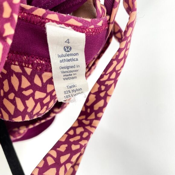 Lululemon Women 2 Nouveau Limits Tank Top Purple Mosaic Peach Fuzz Luxtreme - Picture 4 of 6